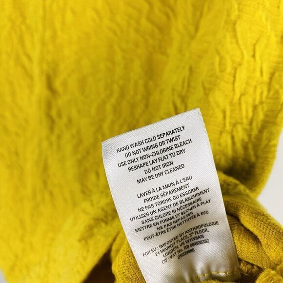 Postmark Anthropologie Size Large Seamed Textured Tank Top Yellow Cotton Blend - Picture 8 of 8